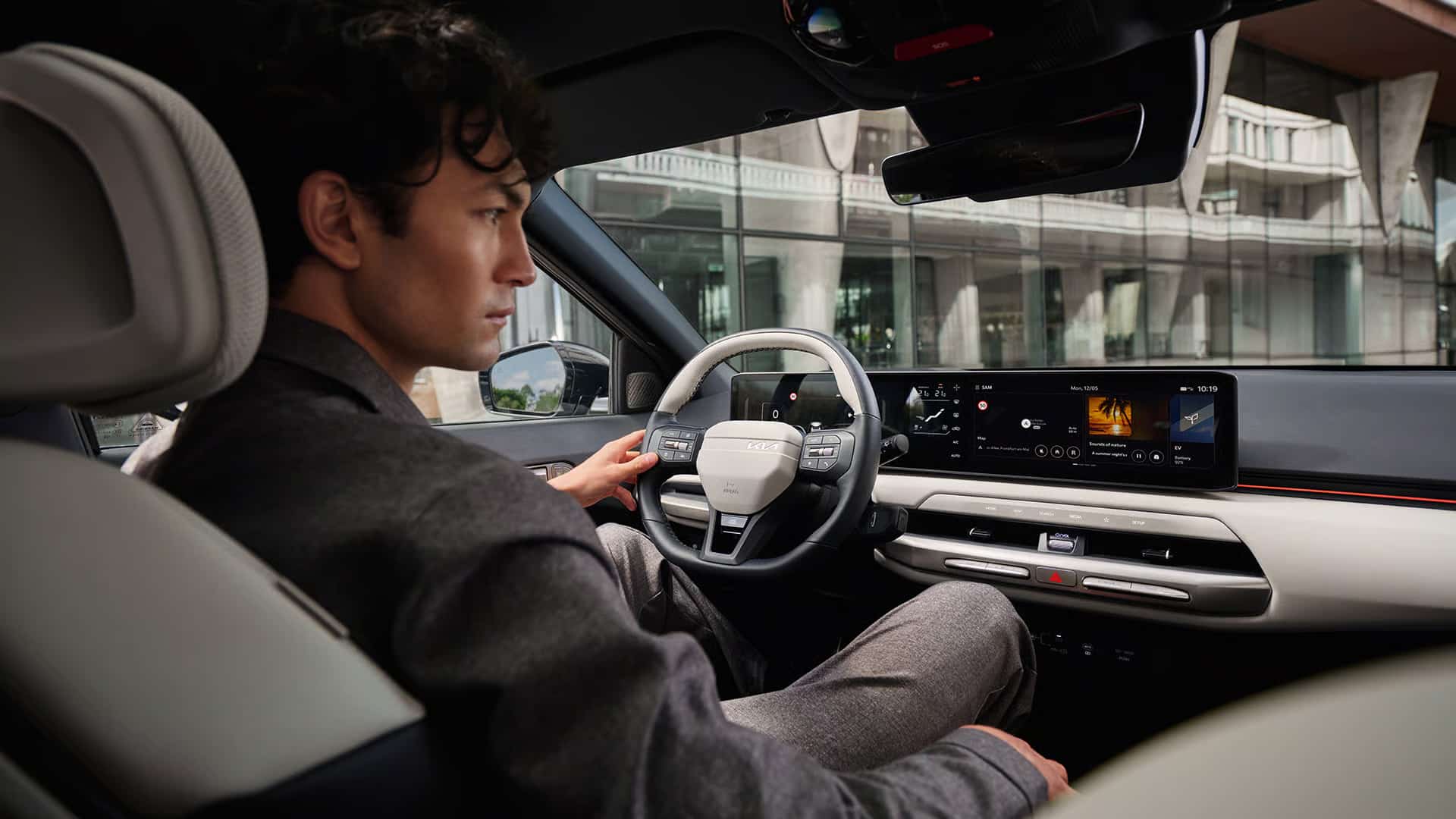 Der großzuügige Innenraum des Kia EV4 bietet viel Platz