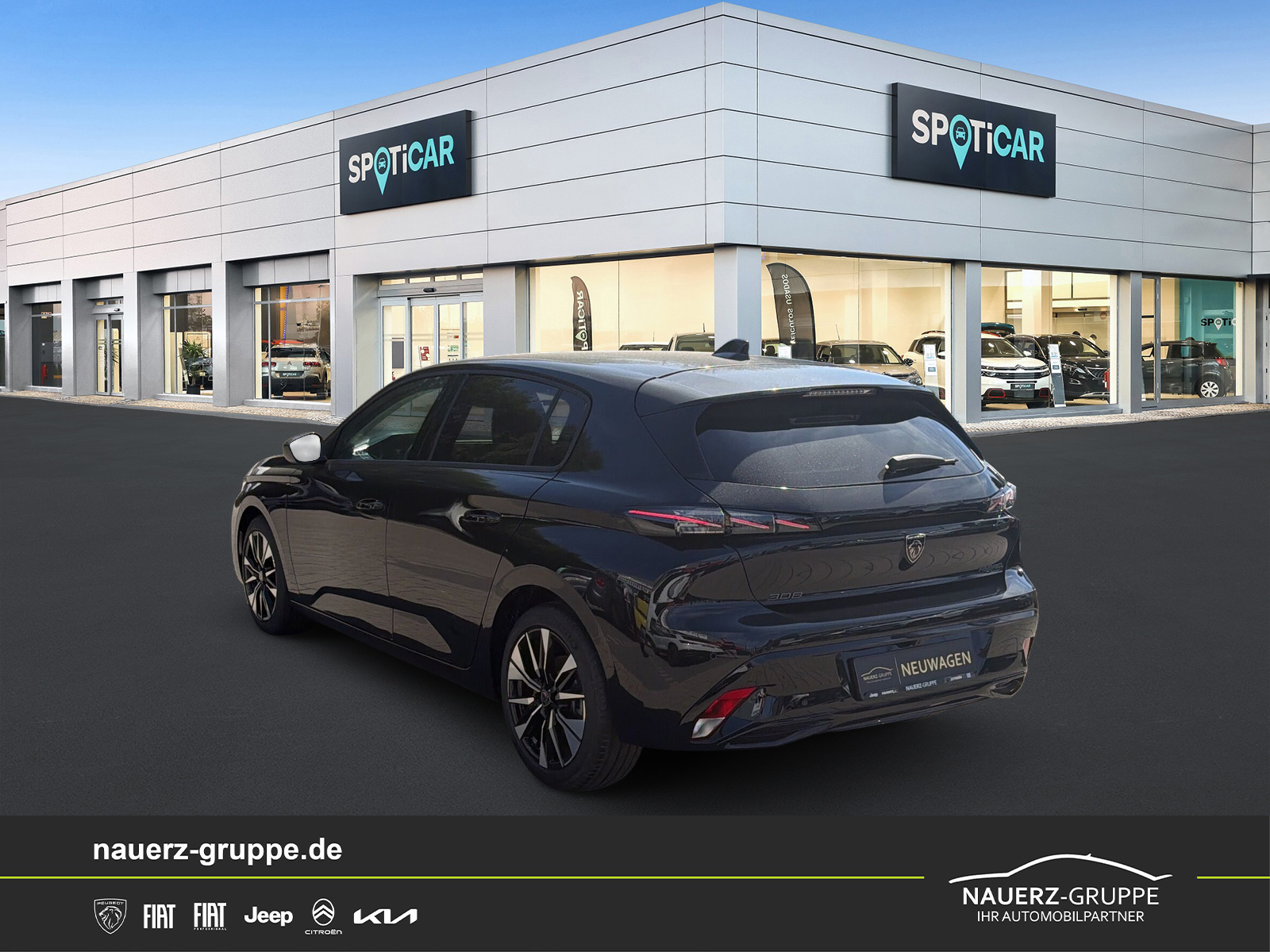 Fahrzeugabbildung Peugeot Neuer 308 ALLURE HYBRID 145 e-DSC6 Hybrid 145 Allure - mit KI generiert/bearbeitet