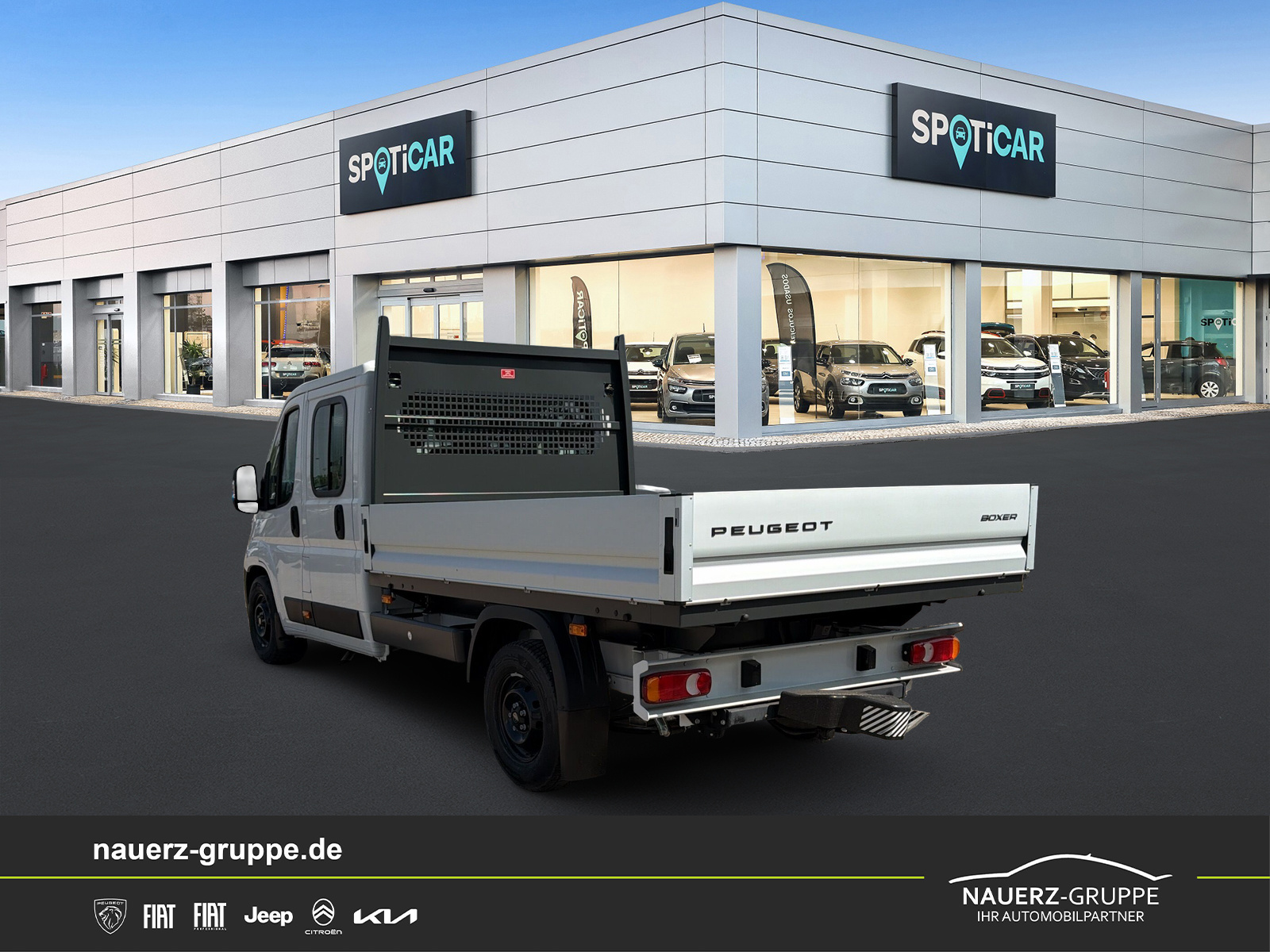 Fahrzeugabbildung Peugeot Boxer Pritsche/Kipper Doppelk. 140 335 L3 BlueHDi 140 - mit KI generiert/bearbeitet
